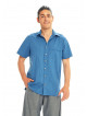 Half Sleeve Striped Cotton Button Down Men's Shirt