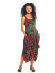 Black Print Sleeveless Tie Waist Maternity Dress