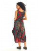 Black Print Sleeveless Tie Waist Maternity Dress