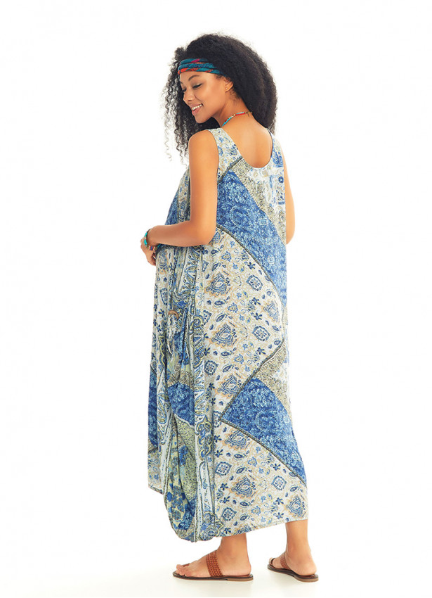 Side Pocket Detail Loose Fit Bohemian Maxi Maternity Dress