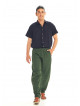 Green Cotton Cropped Balloon Pants