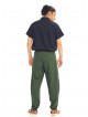Green Cotton Cropped Balloon Pants