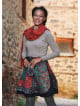 Ethnic Patch Print Cotton Short Wrap Skirt