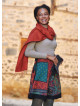 Ethnic Patch Print Cotton Short Wrap Skirt