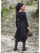 Boho Big Pockets Tie Waist V Neckline Black Dress