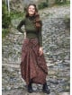 Retro Print Oversized Pocket Long Boho Skirt