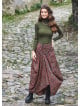 Retro Print Oversized Pocket Long Boho Skirt
