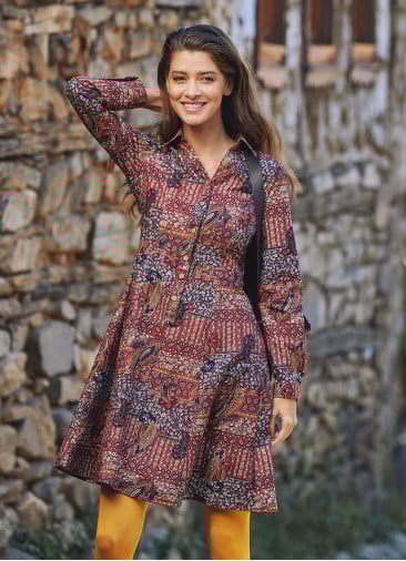 Long Sleeve Shirt Collar Winter Dress