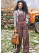 Retro Print Adjustable Buckle Straps Boho Jumpsuit
