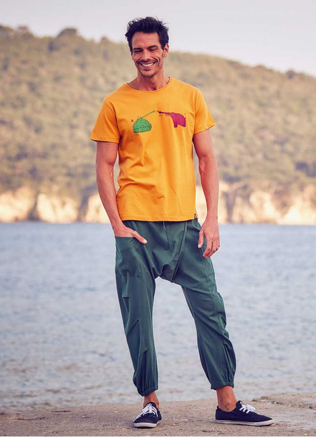 Pocket Detail Casual Boho Mens Wholesale Cotton Drop Crotch Pants