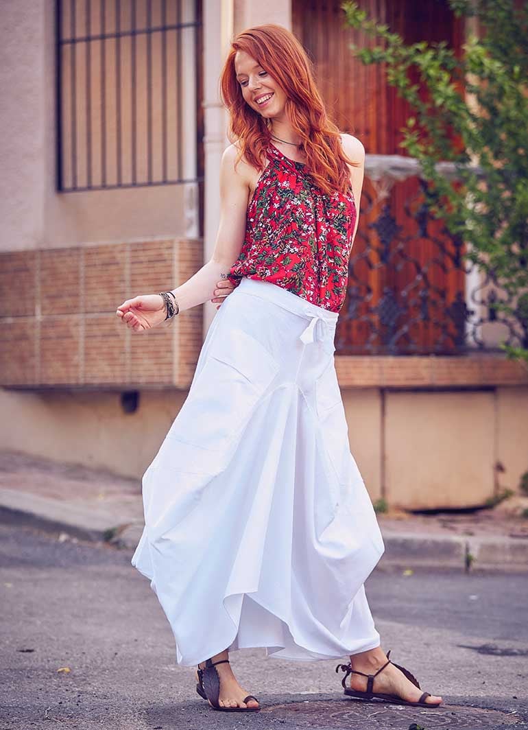 White bohemian on sale skirt outfit