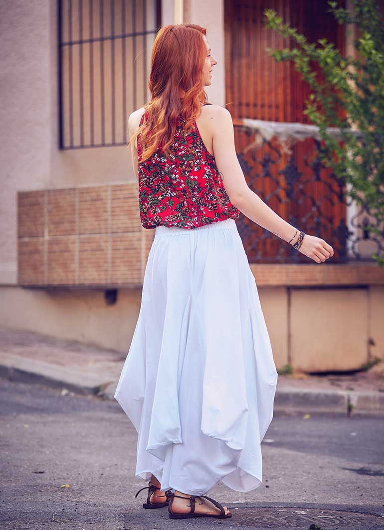 White maxi deals skirt pockets