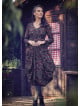 Ethnic Print Asymmetrical Hem Long Sleeve Dress