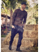 Elastic Waist Hippie Style Mens Wholesale Black Drop Crotch Pants