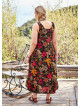 Oversize Buttoned Pockets Detail Floral Wholesale Plus Size Dress
