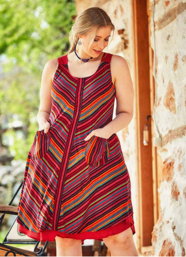 Plus Size Striped Sundress