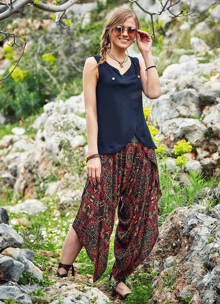 Patterned pants boho online