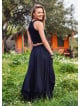 Gypsy Style Elastic Waist Oversize Pockets Wholesale Black Skirt