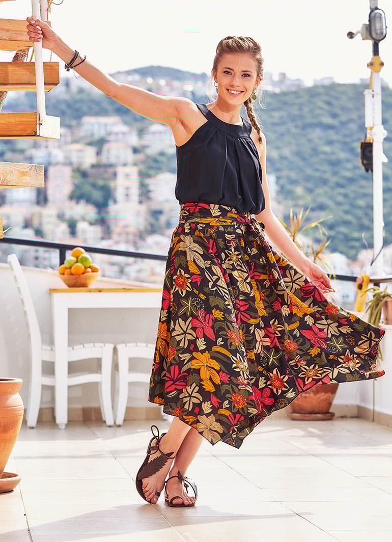 Flowy midi skirt on sale