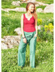 Wrapped Tie Waist Green Fisherman Yoga Pants