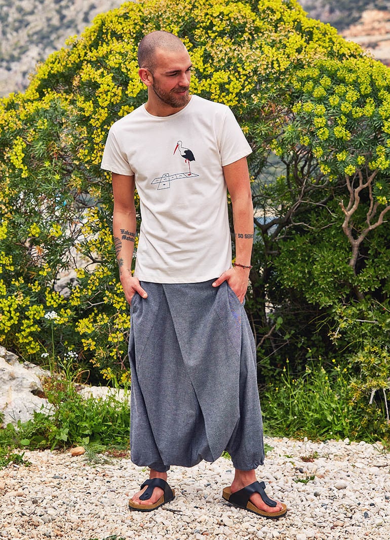 Elastic Waist Hippie Men's Harem Pants | Wholesale Boho Clothing