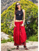 Double Layered Elastic Waist Gypsy Style Long Skirt