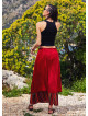 Double Layered Elastic Waist Gypsy Style Long Skirt