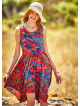 Floral Pattern Asymmetrical Skirt Sleeveless Dress