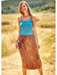 Ethnic Print Low Rise Brown Capri Skirt Pants