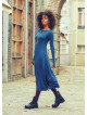 Boat Neckline Side String Detail Long Sleeve Wholesale Maxi Dress