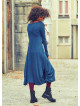 Boat Neckline Side String Detail Long Sleeve Wholesale Maxi Dress