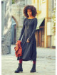 Boat Neckline Thumb Hole Detail Long Sleeve Wholesale Maxi Dress