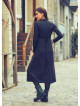 Front Yoke V Neckline Tie Waist Long Sleeve Winter Dress