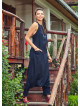 Halter Neck Zipper Back Closure Wholesale Black Harem Jumpsuit