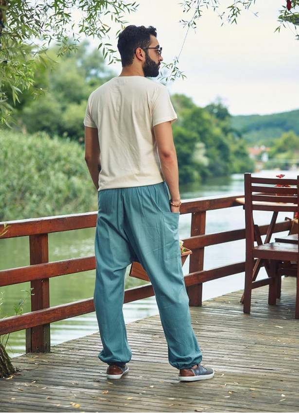 Adjustable Tie Waist Boho Wholesale Mens Drop Crotch Pants