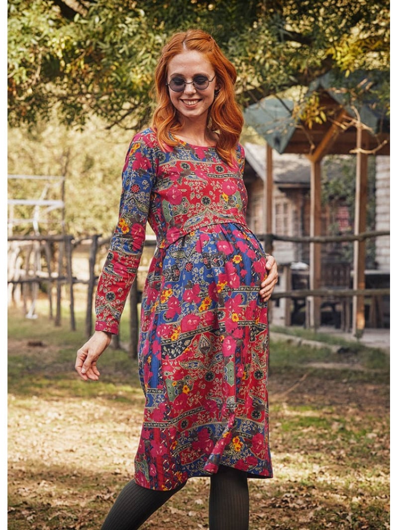 Vintage Boho Printed Maternity Maxi Dress – Glamix, 45% OFF