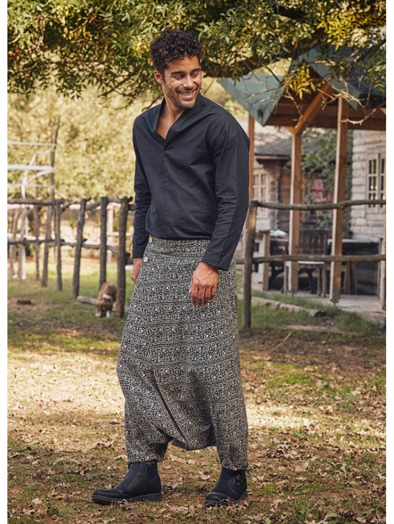 Mens Chinese Style Loose Harem Pants Casual Yoga Kung Fu Wide Leg Long  Trousers* | eBay