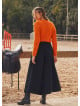 Buttoned Banded Waist Low Rise Black Culottes