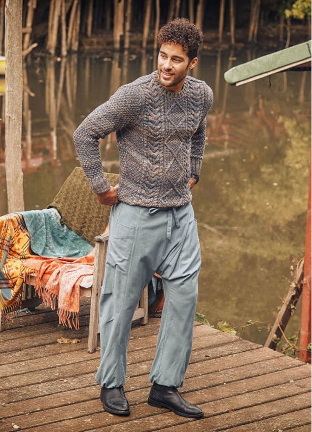 Adjustable Tie Waist Boho Wholesale Mens Drop Crotch Pants