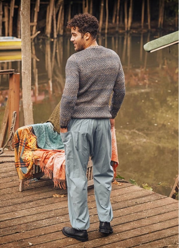 Adjustable Tie Waist Boho Wholesale Mens Drop Crotch Pants
