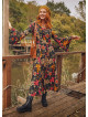 Floral Print Bell Sleeve Long Dress