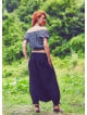 Elastic Waist Wrap Front Wholesale Gypsy Style Black Harem Pants