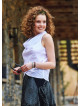 Degaje Neck Sleeveless White Authentic Blouse Top