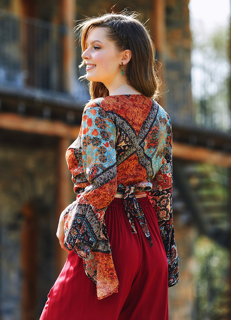 Ladies gypsy style tops outlet