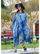 Blue Patterned Low Back Bohemian Summer Dress