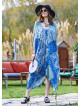 Blue Patterned Low Back Bohemian Summer Dress