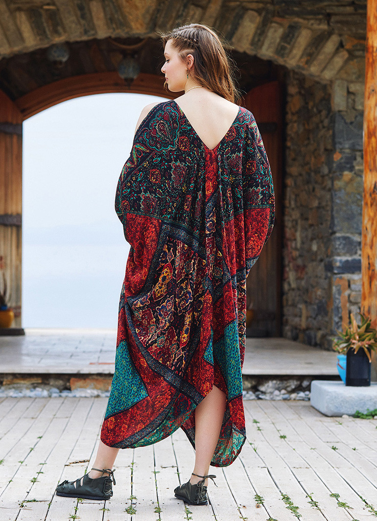 Shop Luxe Embroidery Sleeve Boho Dress in Black, Sizes 12-30 | Taking Shape  AU