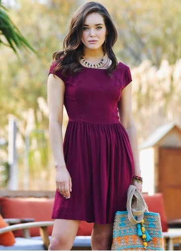 Maroon Open Back Short Dress
