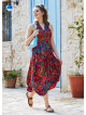 Floral Printed Shirt Collar Long Boho Dress