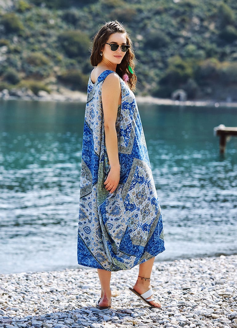 Boho maxi dress with pockets outlet